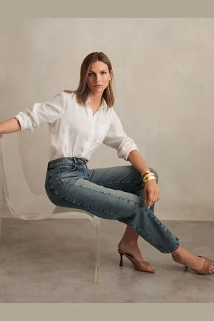 Reiss Petite Barrel-leg Seam Jeans, 24S