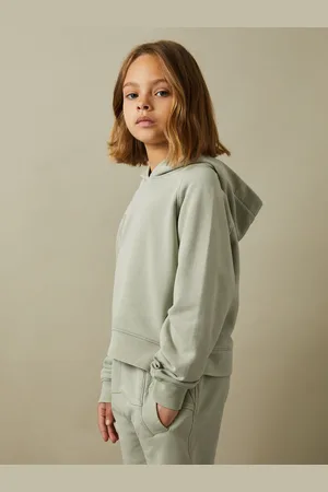 Reiss Kate Sage 9-13 yrs Garment Dyed Cotton Hoodie, 8-9Yrs