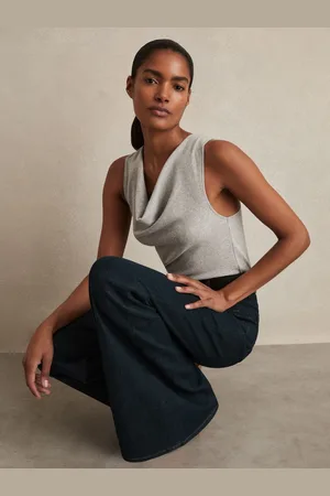 Reiss Ribbed Cowl-neck Vest, XS