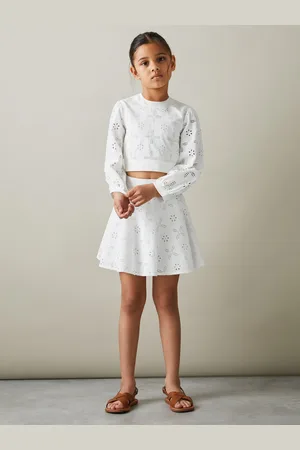 Reiss Nella Bow Back Top Cotton Broderie, Size: 5
