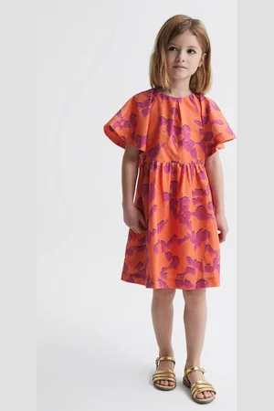Reiss Jeanie Midi Dress Cotton Printed, Size: 4