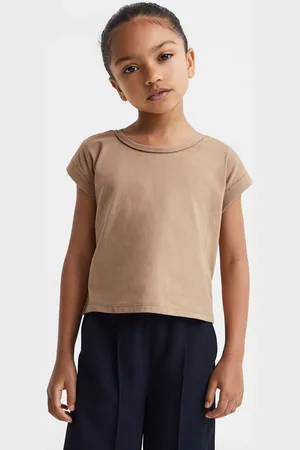 Reiss Terry Crop Top Cotton Plain, Size: 12