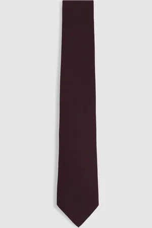 Reiss Plain Woven Tie With Silk and Wool