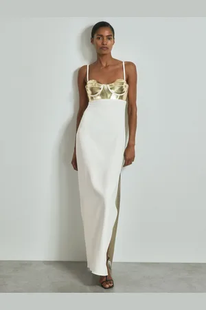 ATELIER Metallic Bustier Maxi Dress, 8