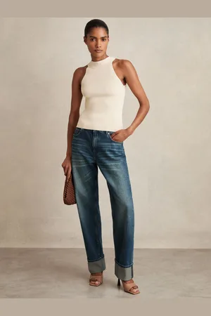 Reiss Straight-leg Turn-up Jeans, 26R