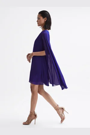 Reiss Sheer Cape Sleeve Mini Dress, 4