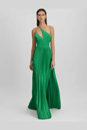 AMUR One Shoulder Satin Maxi Dress, , 14