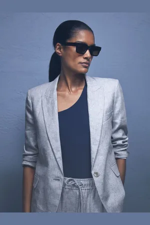 Reiss Linen-blend Single-breasted Blazer, 4