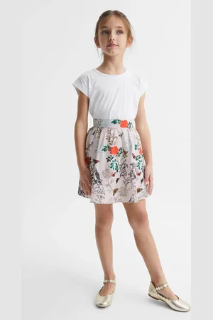 Reiss Amie Skirt Cotton Printed, Print Size: 9