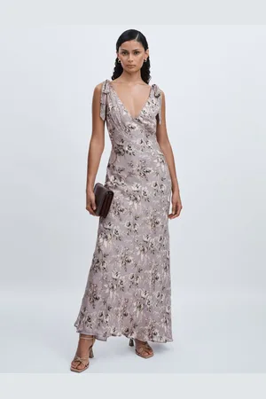 Paige Satin Floral Maxi With Silk, , 14