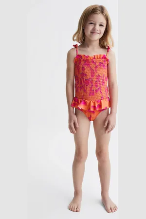Reiss Nelli Swimsuit Printed, Orange & pink Size: 9