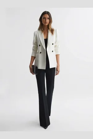 Reiss Double Breasted Twill Blazer, 12
