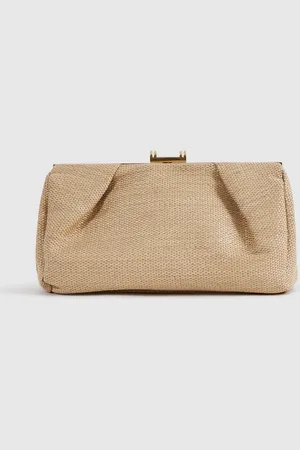 Reiss Madison Natural Woven Clutch Bag, 13x28cm, - Resort & Holiday Wear