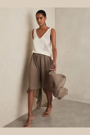 Reiss Sheer-overlay High-low Shorts, 6