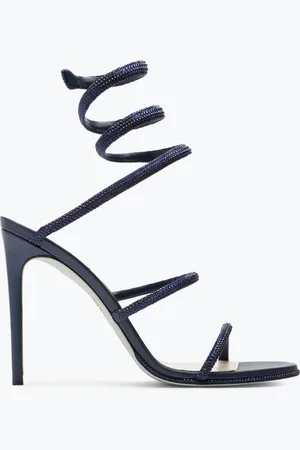RENE CAOVILLA Cleo Crystal Midnight Sandal 105 - Woman Size 35
