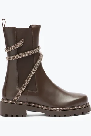 RENE CAOVILLA Cleo Crystal Chestnut Bootie 25 - Woman Size 36