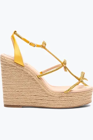 RENE CAOVILLA Caterina Yellow Wedge Sandal 120 - Woman Size 35