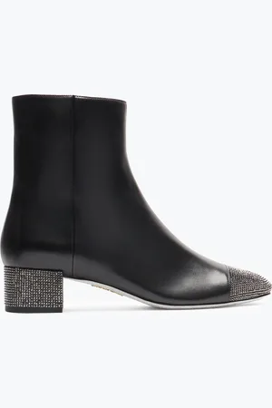 RENE CAOVILLA Bonnie Ankle Boot In Leather 40 - Woman Size 35