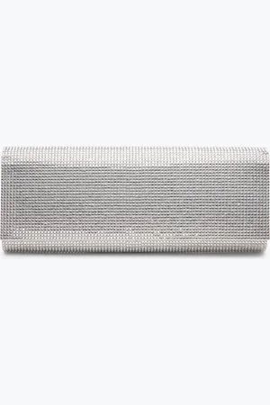 RENE CAOVILLA Zafira Silver Clutch With All-over Crystals - Woman Size Uni