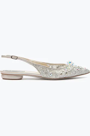 RENE CAOVILLA Grey Flat Slingbacks Cinderella - Woman Size 35
