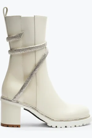 RENE CAOVILLA Cleo Crystal Ivory Bootie 60 - Woman Size 35