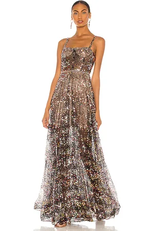 Bronx and Banco Midnight Noir Gown in Black,Gold. Size L, S, XL, XS.