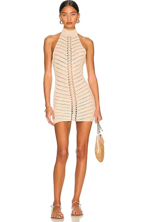 Camila Coelho Lyssa Hand Crochet Halter Mini Dress in . Size M.
