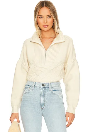 Central Park West Tiegen Cables Half Zip Sweater in . Size L, S, XL, XS.