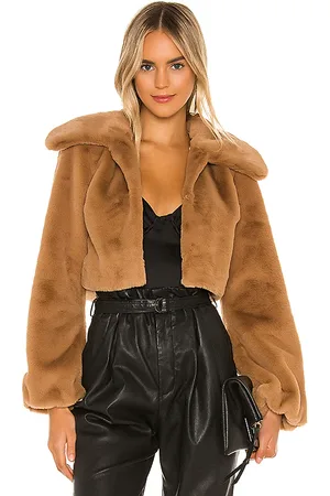 Camila Coelho Cleobella Cropped Faux Fur Jacket in . Size M, S, XL, XS, XXS.