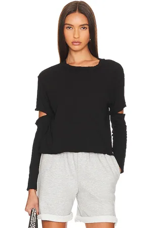 Bobi Elbow Cut Long Sleeve Top in . Size S, XL, XS.