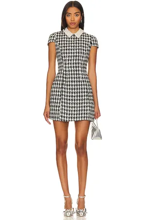 ALICE+OLIVIA Velia Mini Dress in Black,White. Size 2.