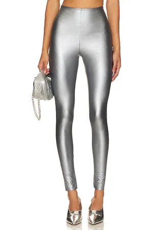 Leather Trousers & Pants - Silver - women - 42 products