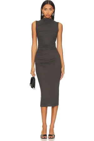 ENZA COSTA Silk Knit Sleeveless Twist Midi Dress in . Size S, XS.