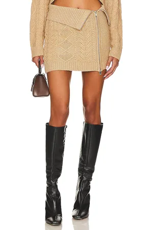 Camila Coelho Carmen Fold Over Cable Mini Skirt With Zip in . Size XL, XS.