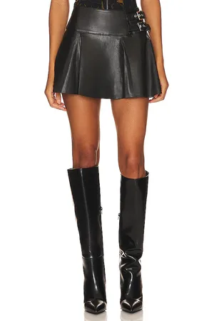 WeWoreWhat Faux Leather Buckle Mini Skort in . Size 00, 2, 4, 8.