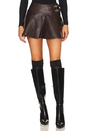 WeWoreWhat Faux Leather Buckle Mini Skort in . Size 00, 12, 2, 4, 8.