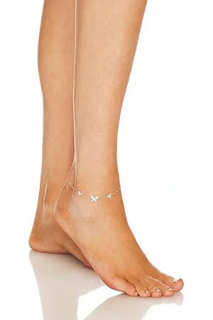 By Adina Eden Pave Triple Butterfly Anklet in .