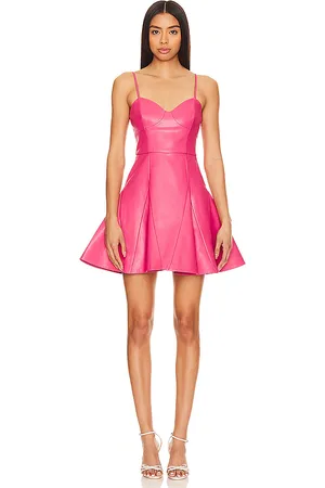 Susana Monaco Faux Leather Corset Flare Dress in . Size M, XL.