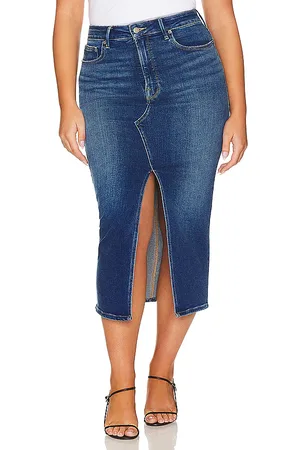GOOD AMERICAN Slit Front Midi Skirt in . Size 24.