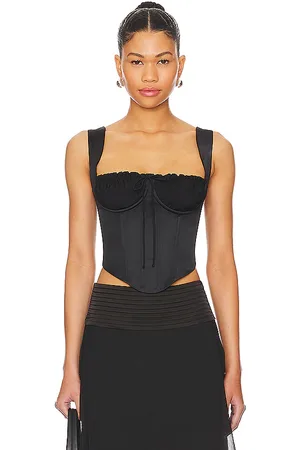 DANIELLE GUIZIO Ruched Cup Bustier Top in . Size S, XL, XS, XXS.