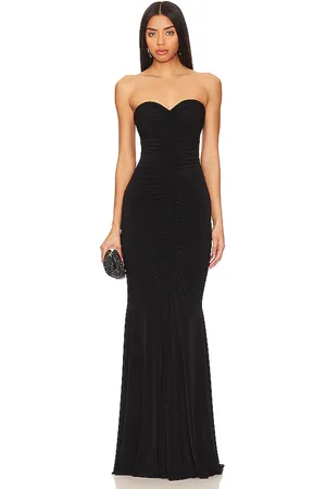 Norma Kamali Strapless Shirred Front Fishtail Gown in . Size M, S, XL, XS, XXS.