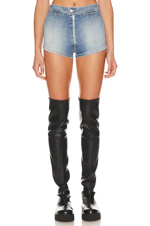 Free People X We The Free Honeycomb Denim Brief In Ripple Reflect in . Size 26.