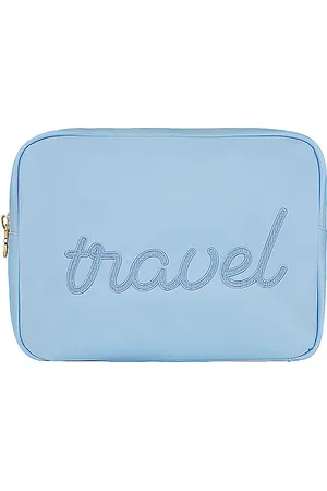 Stoney Clover Lane Periwinkle Travel Embroidered Large Pouch in .