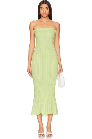 APRÈS Ruched Strapless Dress in . Size S.