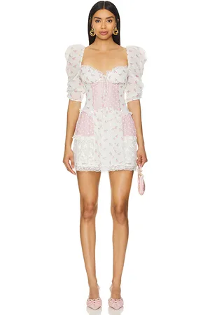 For Love & Lemons Francine Mini Dress in . Size L, XL.