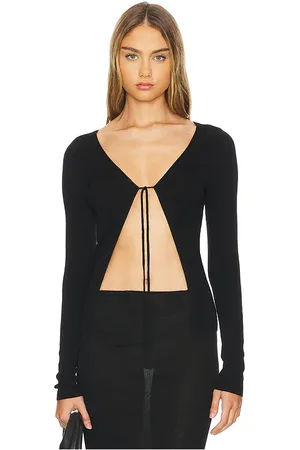 St Agni Rouleau Tie Reversible Knit Top in . Size M, S.