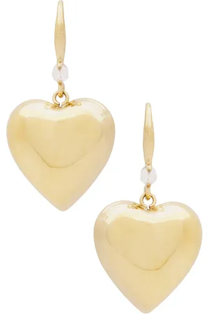 By Adina Eden Solid Puffy Heart Huggie Earring in .