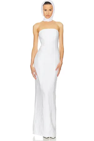Helsa Linen Strapless Maxi Dress in . Size M, S, XL, XS.
