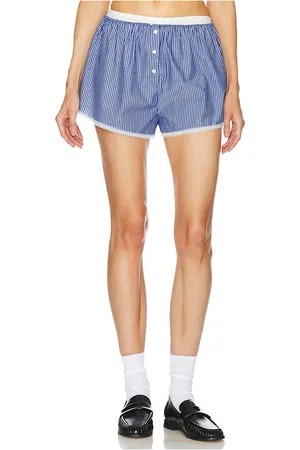 Helsa Pinstripe Poplin House Short in . Size M, S, XL, XS.