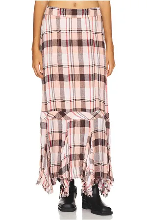 Free People Bordeaux Plaid Maxi Skirt in . Size M, S, XS.